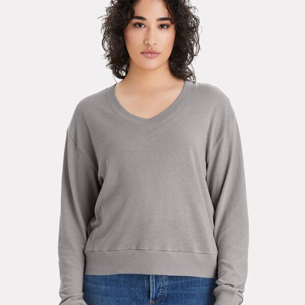 Women's Vintage Jersey Slouchy V-Neck Pullover Thumbnail